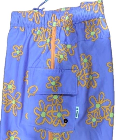 Men’s SVRN Sovereign CODE Swim Trunks Purple Orange Sz XL Elastic Waist 1 Pocket - Picture 5 of 13